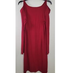 Tommy Bahama Dress Womens Large Red Bodycon Shoulder Less Dress Sexy Flirty